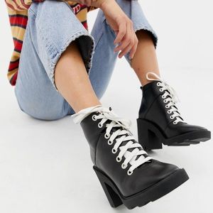 ASOS DESIGN Enola leather chunky hiker boots